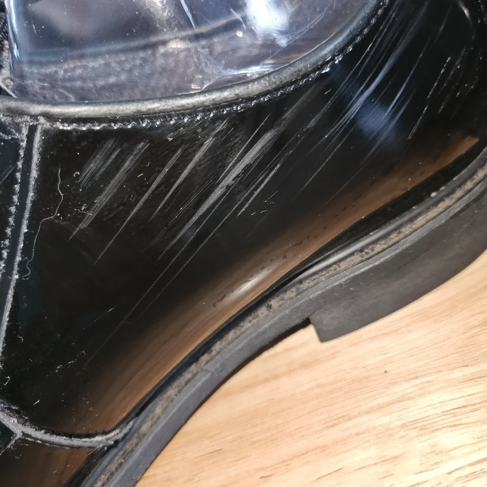 Bates Lites Black Shoe Mens 10.5 E Hi Gloss Uniform Military Formal Dress Vibram